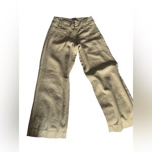 Wide-Leg Tan Jeans tribal jeans